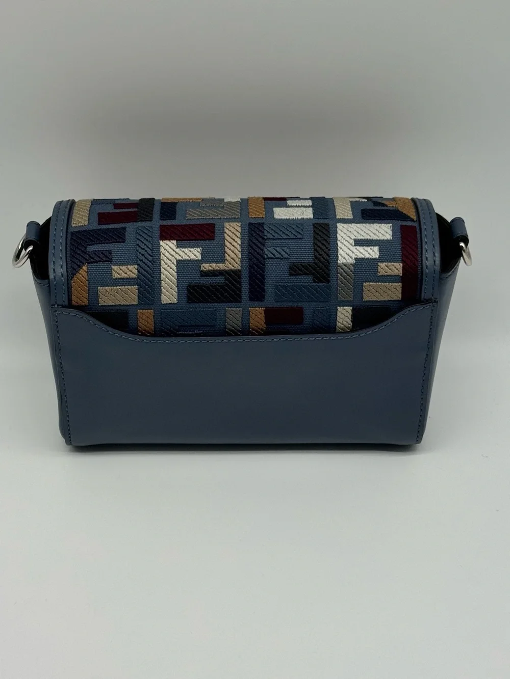 Fendi Vitello King Seta FF Mini Messenger Crossbody Bag with Adjustable Strap